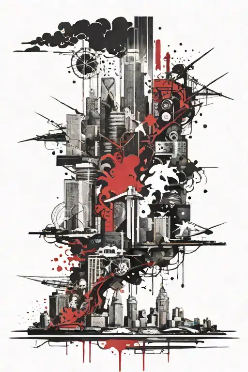 city skyline tattoo design idea