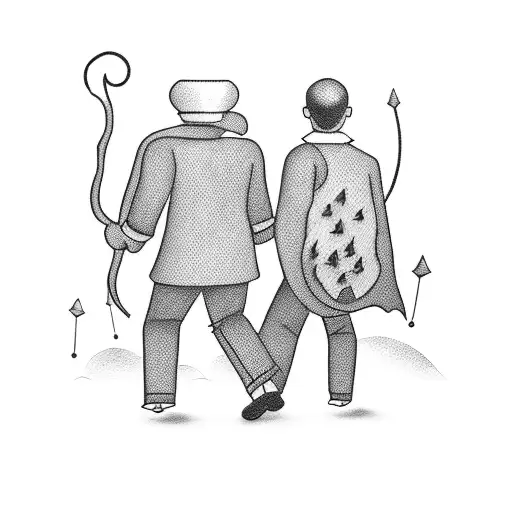 small tattoo represents friendship between 2 men tattoo design idea