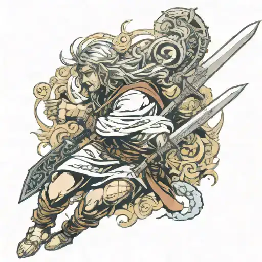 thorfinn knife from vinland saga tattoo design idea