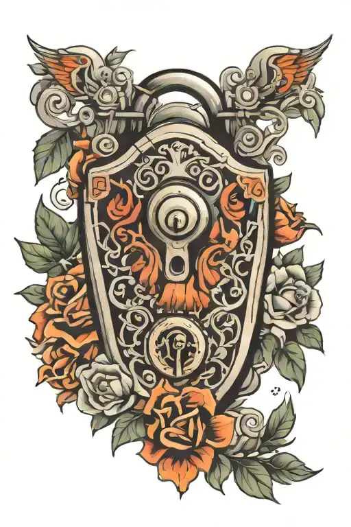 lock, family, self made,  tattoo design idea