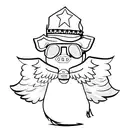 Pig in cop uniform with wings wearing aviator sunglasses tattoo design idea