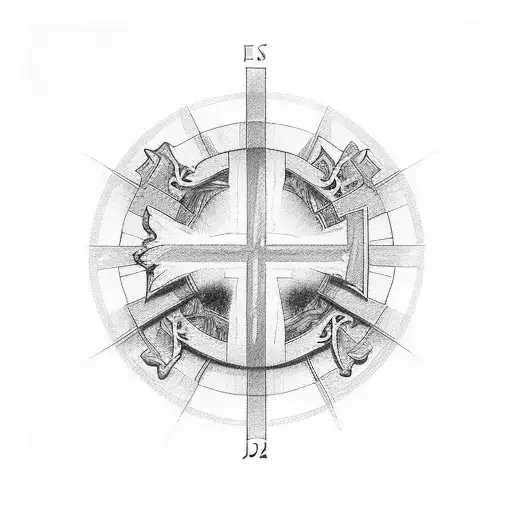 jesus cross in a circle and romans 12 19 written  tattoo design idea