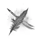 Phoenix feather quill tattoo design idea