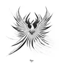 Phoenix feather quill tattoo design idea