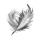 Phoenix feather quill tattoo design idea