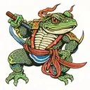 samurai frog tattoo design idea
