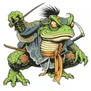 samurai frog tattoo design idea