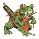 samurai frog tattoo design idea