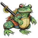 samurai frog tattoo design idea