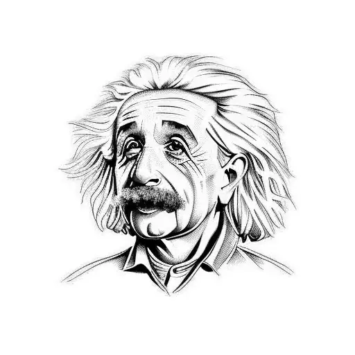 Imagine a tattoo showing Albert Einstein extending an olive branch towards the Greek goddess Athena, who could be depict tattoo design idea