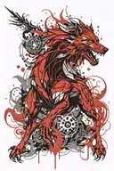 wolf and dragon tattoo design idea