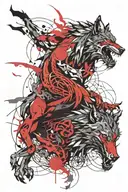wolf and dragon tattoo design idea