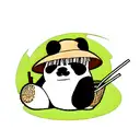 panda bear with a straw hat tattoo design idea