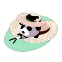 panda bear with a straw hat tattoo design idea