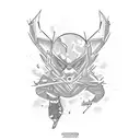 snowboarder jump mountain tattoo design idea