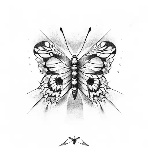 Butterfly barbed wire tattoo design idea