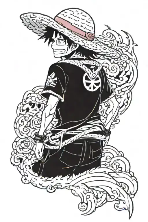 luffy one piece tattoo design idea