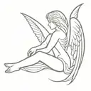 angel falling tattoo design idea