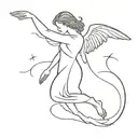 angel falling tattoo design idea