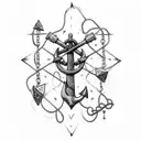 Anchor with spikes and chains arm tattoo  tattoo design idea