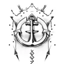 Anchor with spikes and chains arm tattoo  tattoo design idea