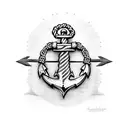Anchor with spikes and chains arm tattoo  tattoo design idea
