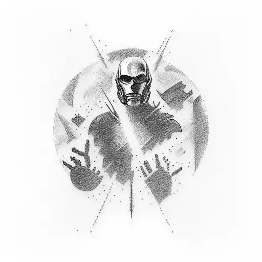 Sleeve tattoo with imagery from favorite movies whiplash, j interstellar, dark knight, La la Land, arrival, inception tattoo design idea