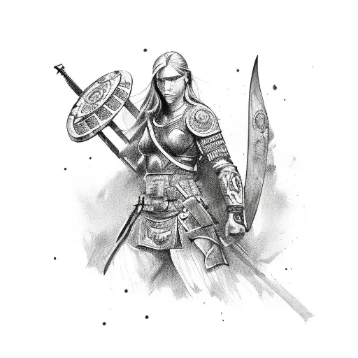 shield maiden  tattoo design idea