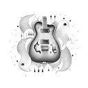 guitars and food tattoo design idea