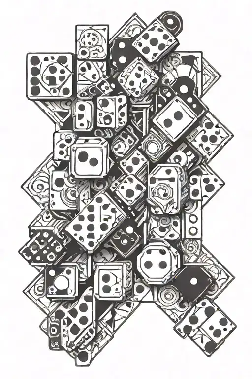 domino piece tattoo design idea