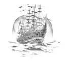 mediterranean Sea movie ship tattoo design idea