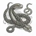 two snakes black and white tattoo design idea