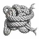 Design a tattoo of a rope forming an open  loop tattoo design idea