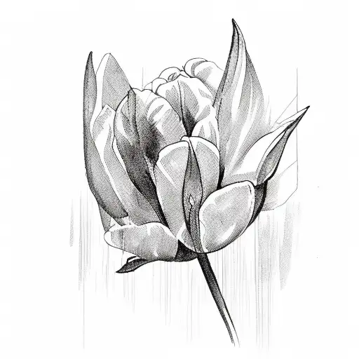 barbell with tulips  tattoo design idea