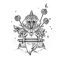 barbell with tulips  tattoo design idea