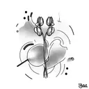 barbell with tulips  tattoo design idea
