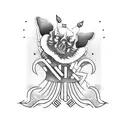 barbell with tulips  tattoo design idea