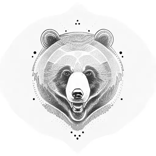 bear with 2 cubs tattoo design idea