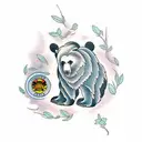 bear with 2 cubs tattoo design idea