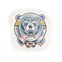 bear with 2 cubs tattoo design idea