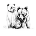 bear with 2 cubs tattoo design idea