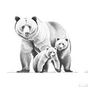 bear with 2 cubs tattoo design idea