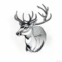 male deer with mountains and genesis 27:3 tattoo design idea
