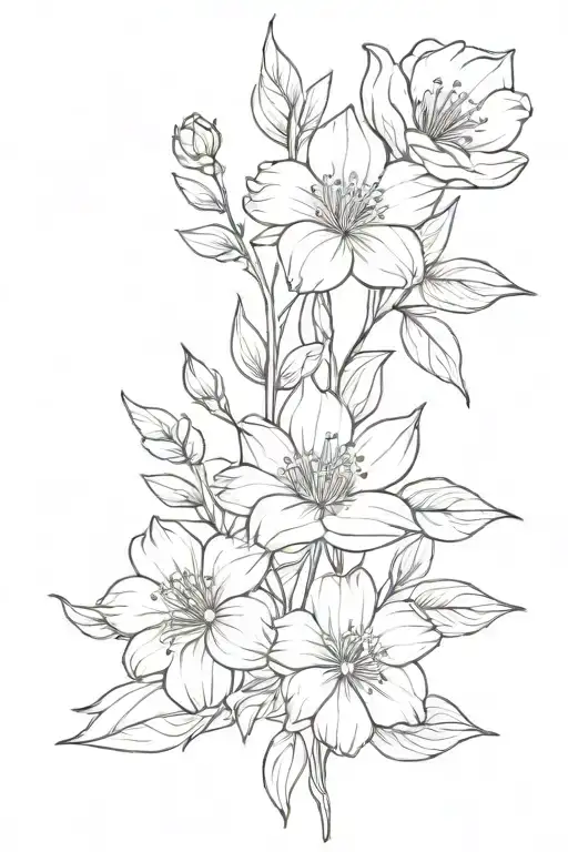 march and october birth flower bouquet tattoo design idea