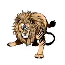 Lion in the style of a Yakuza tattoo tattoo design idea