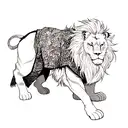 Lion in the style of a Yakuza tattoo tattoo design idea