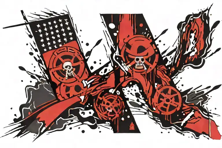 one piece flag tattoo design idea