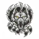 wolf paw tattoo design idea