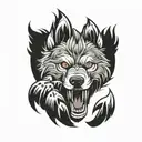 wolf paw tattoo design idea