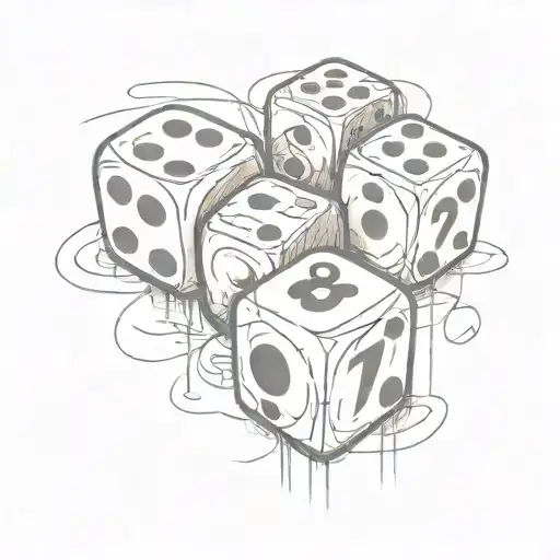 dice with main numbers two and six tattoo design idea